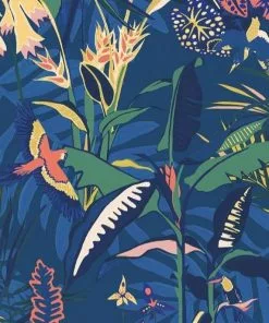 Brand Mckenzie The Tropics Wallpaper, Deep Blue Wallpaper & Paint