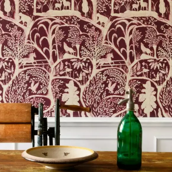 Mind The Gap The Enchanted Woodland Red Wallpaper Folk Couture 4 Mind The Gap The Enchanted Woodland Red Wallpaper Folk Couture
