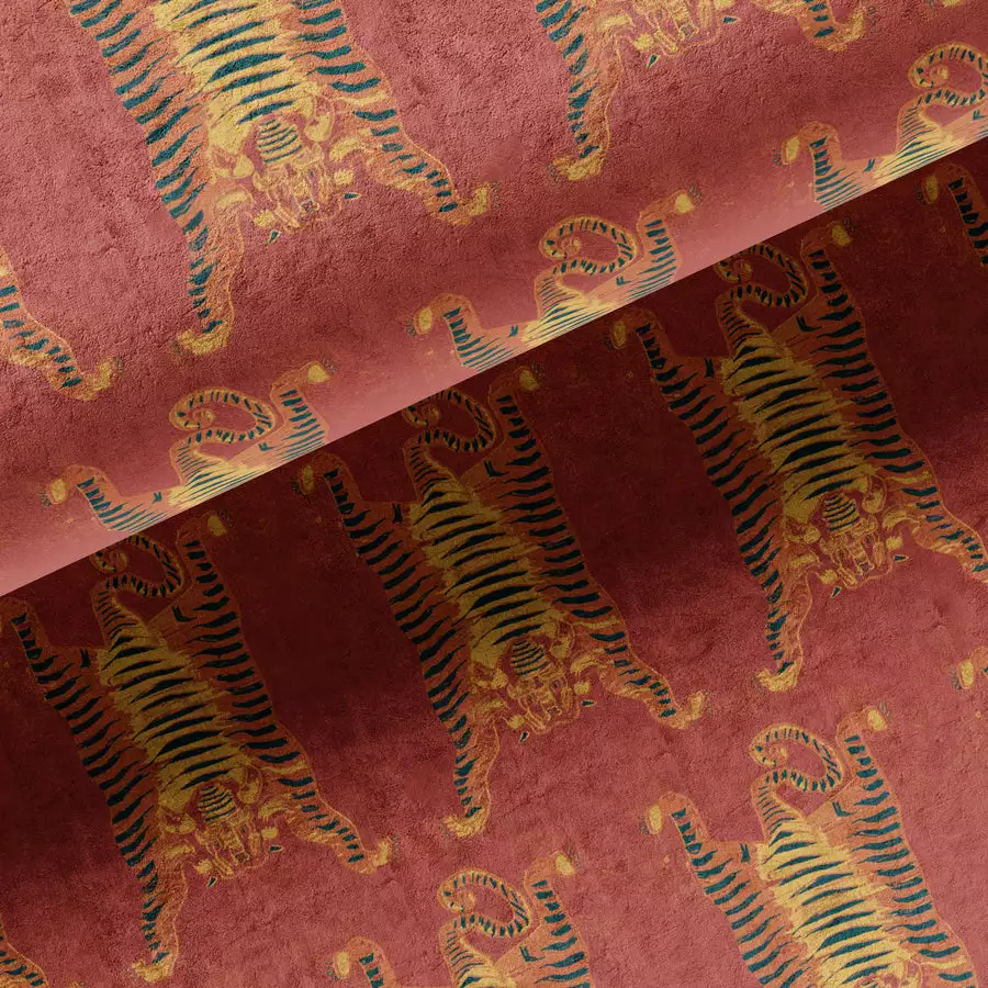 Annika Reed Studio Tibetan Tiger - Burnt Orange Velvet New 4 Annika Reed Studio Tibetan Tiger - Burnt Orange Velvet New