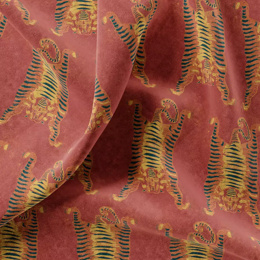 Annika Reed Studio Tibetan Tiger - Burnt Orange Velvet New 3 Annika Reed Studio Tibetan Tiger - Burnt Orange Velvet New