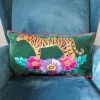 My Doris Wild Tiger Embroidered Green Velvet Cushion Cushions