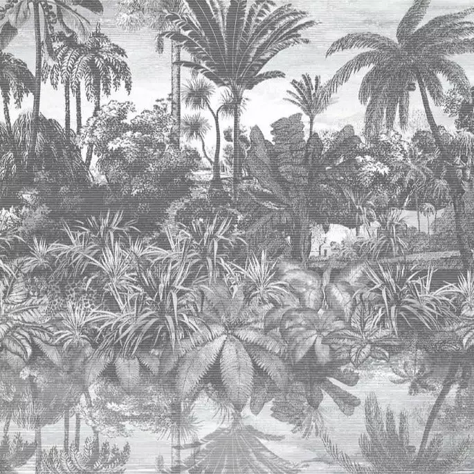 Brand Mckenzie Wallpaper & Paint Tropical Reflections Wallpaper, Black & White 3 Brand Mckenzie Wallpaper & Paint Tropical Reflections Wallpaper, Black & White