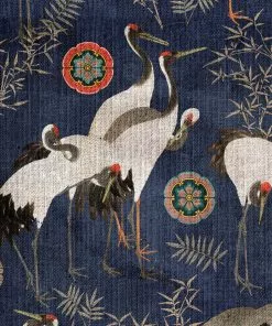 Mind The Gap Tsuru Indigo Wallpaper