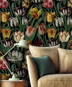 Mind The Gap Tulipa Dark Wallpaper