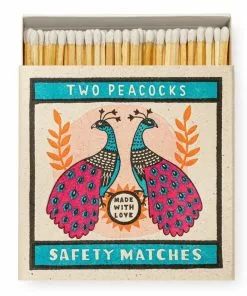 Archivist Gallery Two Peacocks Luxury Match Box Square
