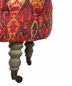 Mind The Gap Indigena Fez Tufted Stool - Uzbek Ikat Linen