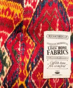 Mind The Gap Indigena Fez Tufted Stool - Uzbek Ikat Linen 9 Mind The Gap Indigena Fez Tufted Stool - Uzbek Ikat Linen