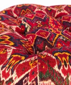 Mind The Gap Indigena Fez Tufted Stool - Uzbek Ikat Linen 10 Mind The Gap Indigena Fez Tufted Stool - Uzbek Ikat Linen