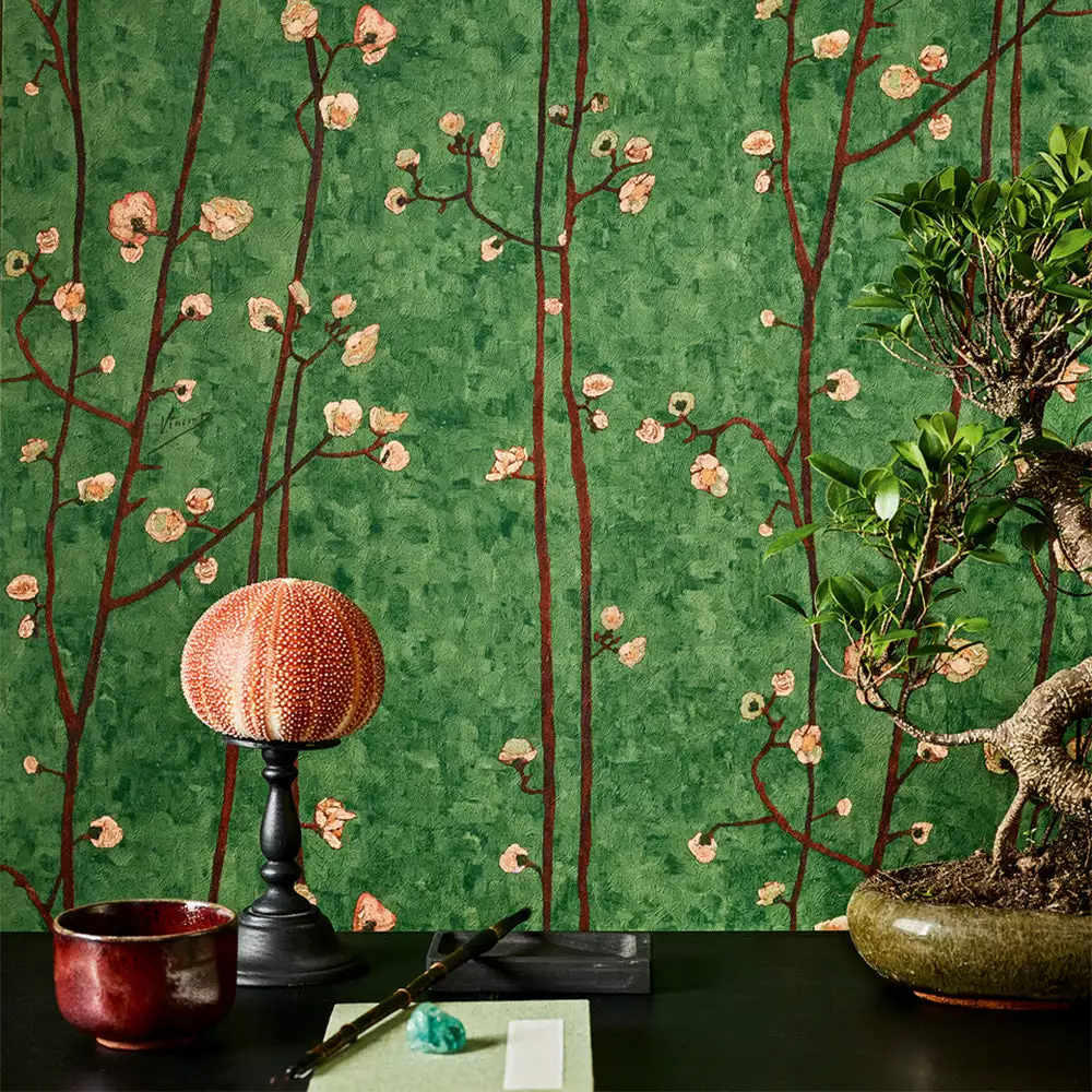 Thedesignyarduk Van Gogh Wallpaper Flowering Plum Orchid Light Brown 9 Thedesignyarduk Van Gogh Wallpaper Flowering Plum Orchid Light Brown