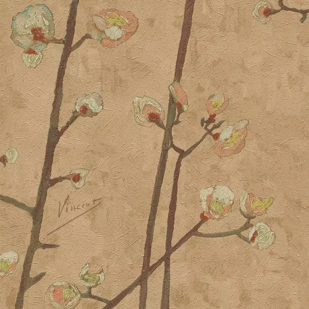 Thedesignyarduk Van Gogh Wallpaper Flowering Plum Orchid Light Brown 3 Thedesignyarduk Van Gogh Wallpaper Flowering Plum Orchid Light Brown