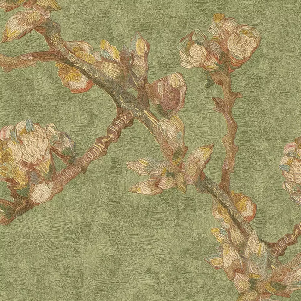 BN Les Jardins Royaux Van Gogh Wallpaper 'Sprig Of Flowering Almond' Spring Green 3 BN Les Jardins Royaux Van Gogh Wallpaper 'Sprig Of Flowering Almond' Spring Green