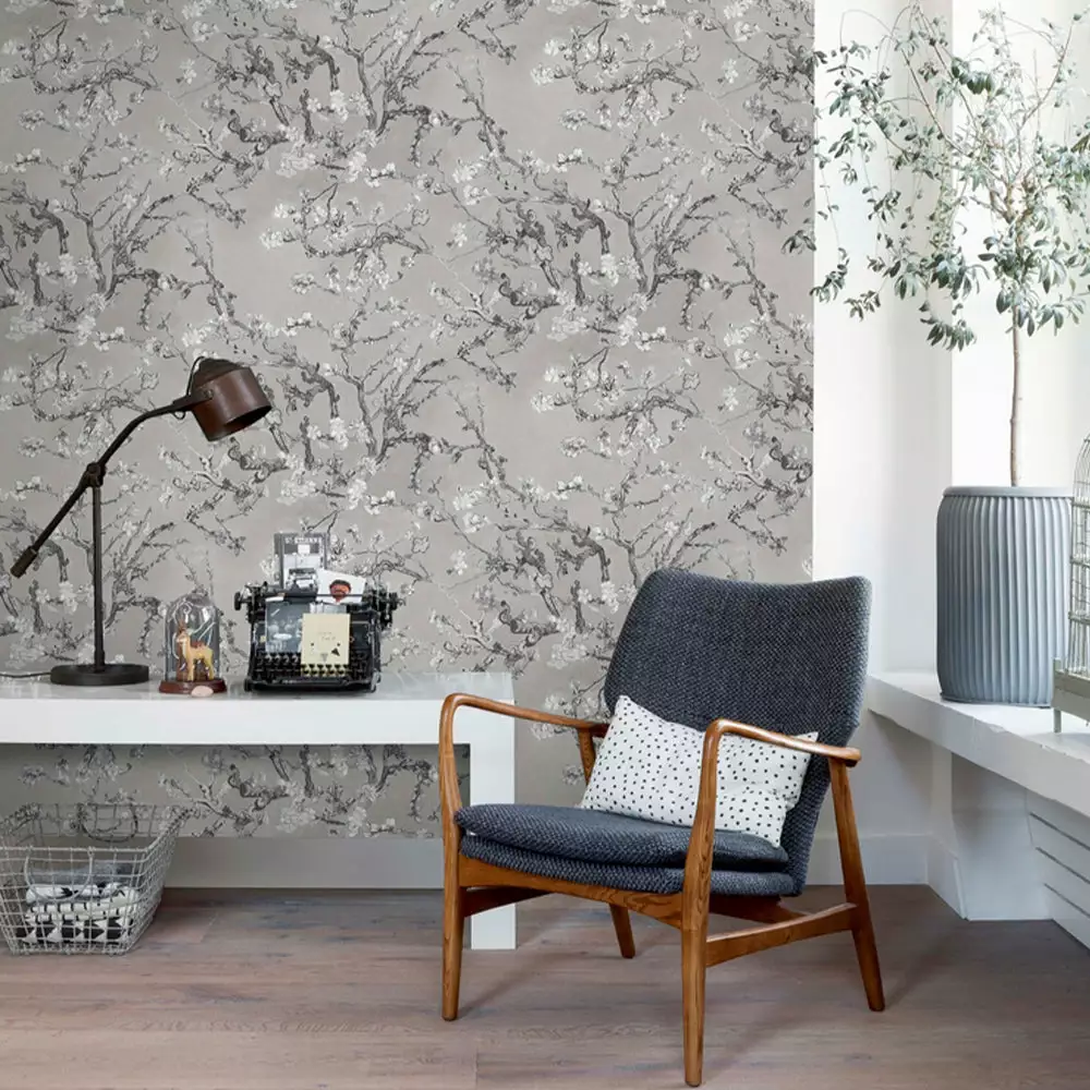 BN Van Gogh Wallpaper - Almond Blossom Black Noir Les Jardins Royaux 13 BN Van Gogh Wallpaper - Almond Blossom Black Noir Les Jardins Royaux