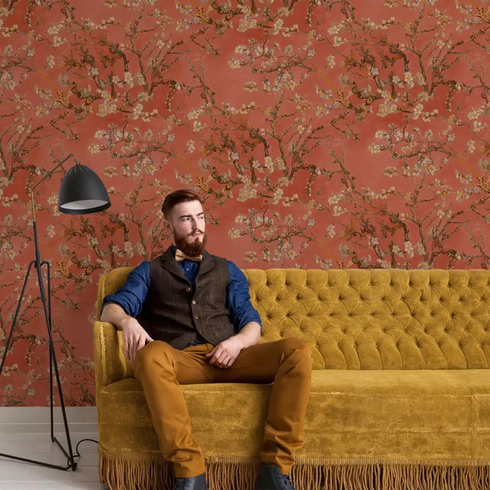 BN Van Gogh Wallpaper - Almond Blossom Coral 4 BN Van Gogh Wallpaper - Almond Blossom Coral