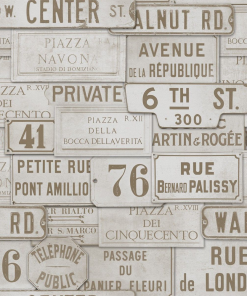 Mind The Gap Vintage Signs Anthracite Wallpaper Les Jardins Royaux 8 Mind The Gap Vintage Signs Anthracite Wallpaper Les Jardins Royaux