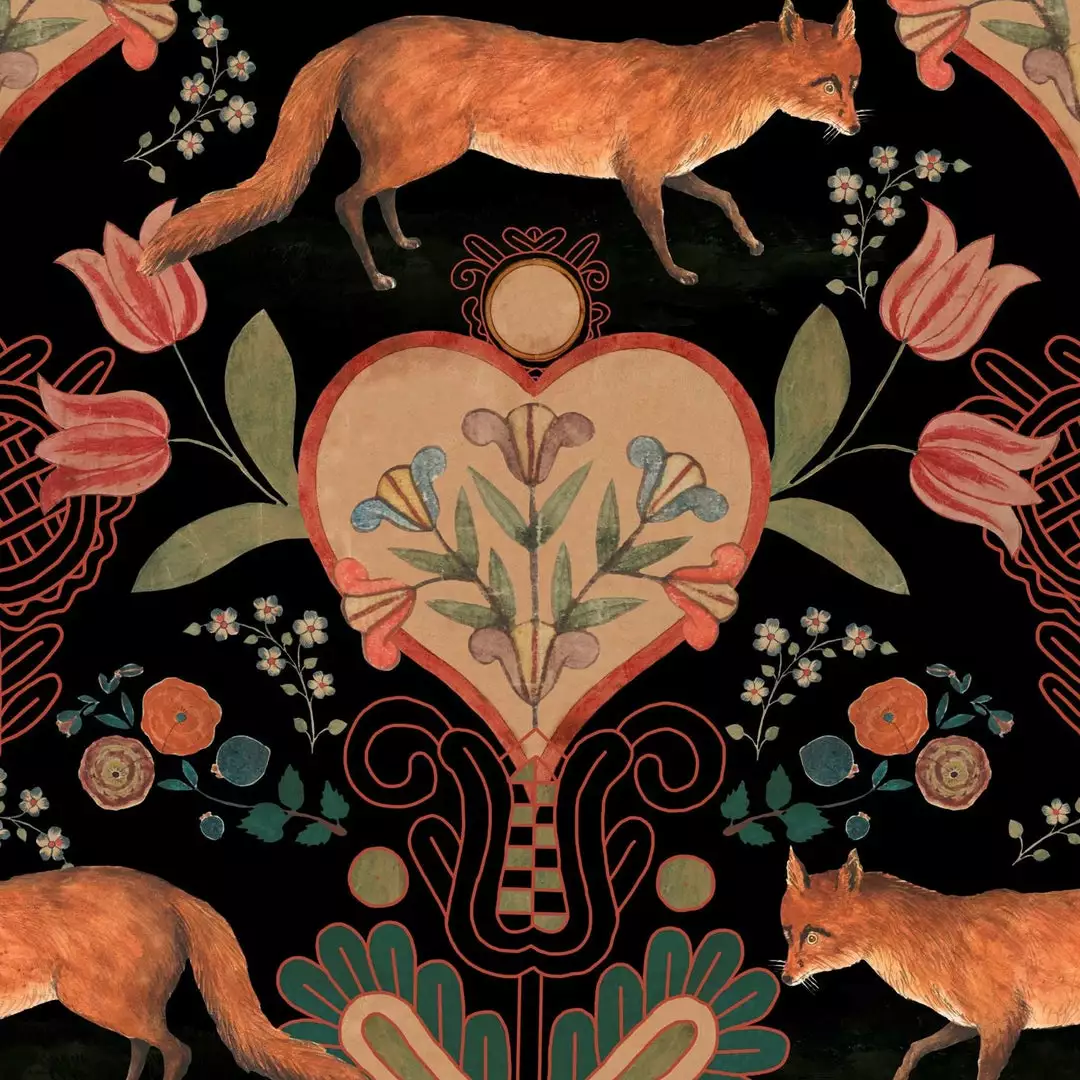 Mind The Gap The Vixen - Anthracite Wallpaper Folk Couture 3 Mind The Gap The Vixen - Anthracite Wallpaper Folk Couture