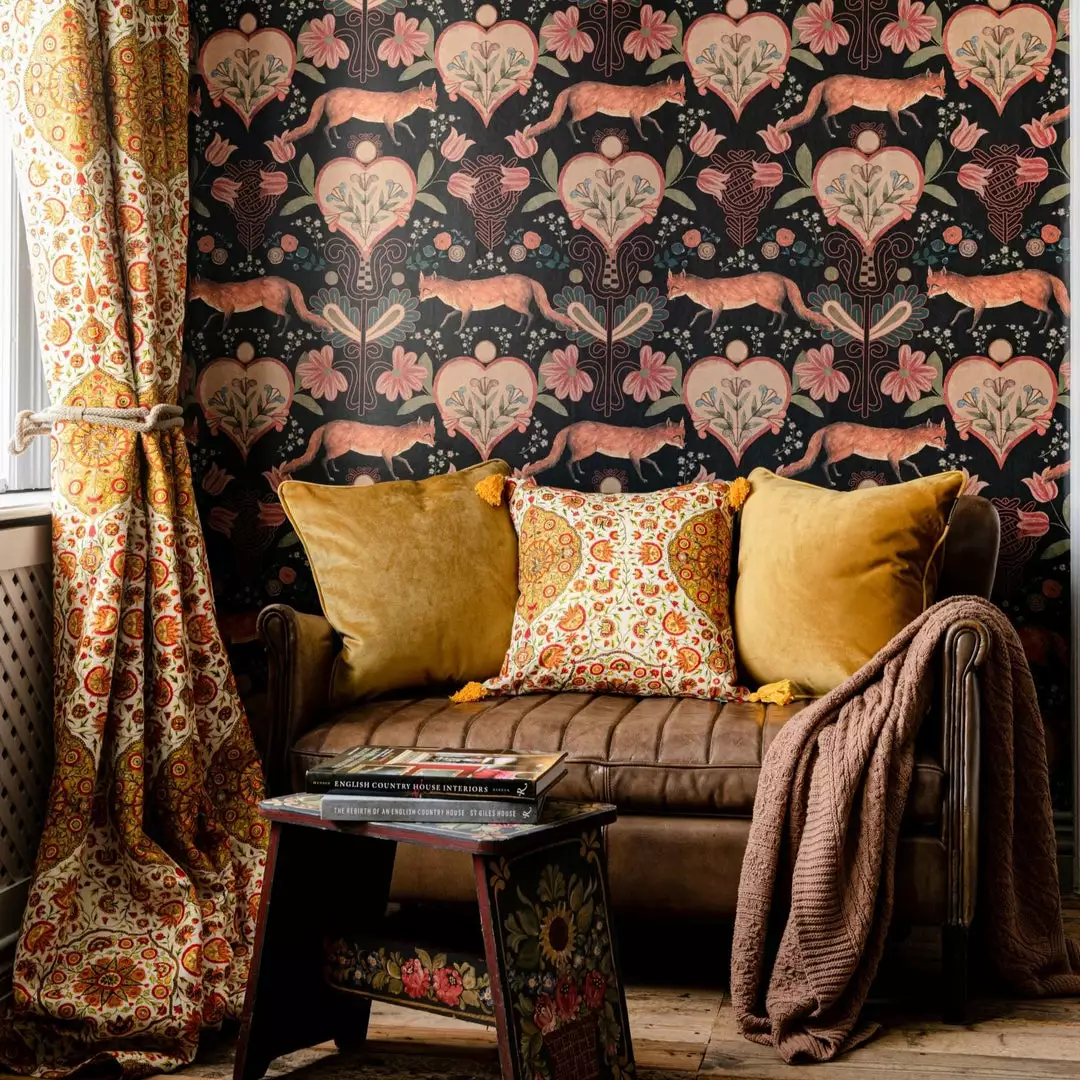 Mind The Gap The Vixen - Anthracite Wallpaper Folk Couture 4 Mind The Gap The Vixen - Anthracite Wallpaper Folk Couture