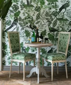 Mind The Gap La Voliere Green Wallpaper