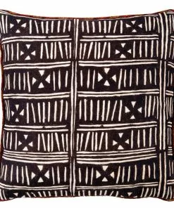 Mind The Gap Bogolanfini Linen Cushion Indigena