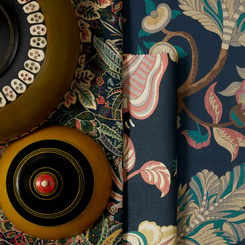 Liberty Fabrics New Palampore Trail Wallpaper In Pewter Blue 4 Liberty Fabrics New Palampore Trail Wallpaper In Pewter Blue