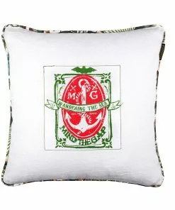 Mind The Gap Wandering The Sea / Birds Of Paradise Embroidered Cushion Havana Tropicana