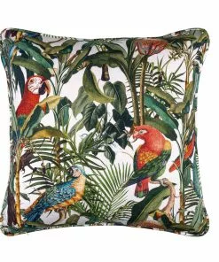 Mind The Gap Wandering The Sea / Birds Of Paradise Embroidered Cushion Havana Tropicana