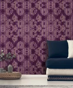 Mind The Gap Bohemian Dream Washed Shibori Burgundy Wallpaper
