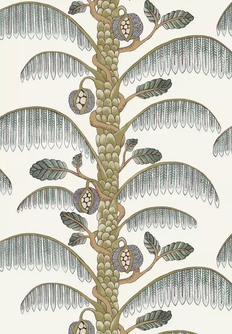 Josephine Munsey Rose & Thorn Palm Stripe Wallpaper In Spicer Brown 15 Josephine Munsey Rose & Thorn Palm Stripe Wallpaper In Spicer Brown