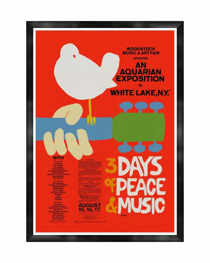 Mind The Gap Framed Art Woodstock '69 Poster 3 Mind The Gap Framed Art Woodstock '69 Poster