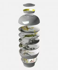 Thedesignyarduk Les Jardins Royaux Ibride Yuan Stackable Serving Set NARCISSE